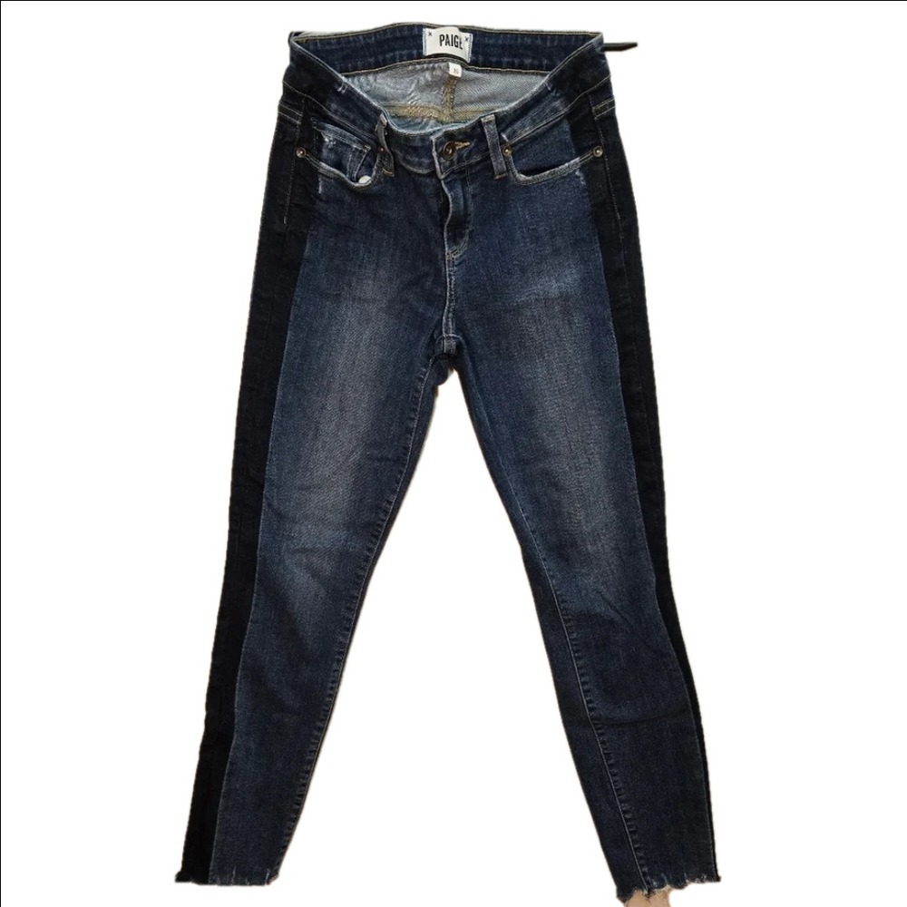PAIGE Dark Blue Ankle & Cropped Jeans
